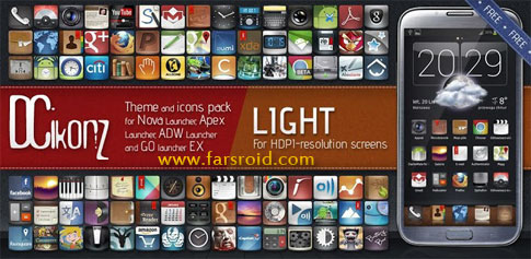 Download DCikonZ Light - a very beautiful Android 2.2 theme