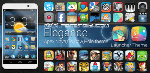 Download ELEGANCE APEX NOVA GO THEME - beautiful Android icons