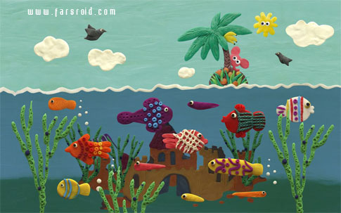 Plasticine ocean - Android ocean wallpaper
