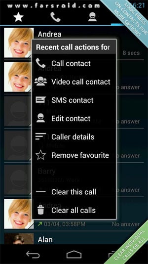 Swipe Dialer Pro Android - Android application dialer