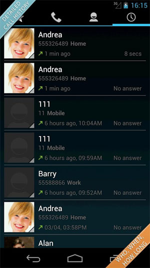 Swipe Dialer Pro Android - Android application dialer