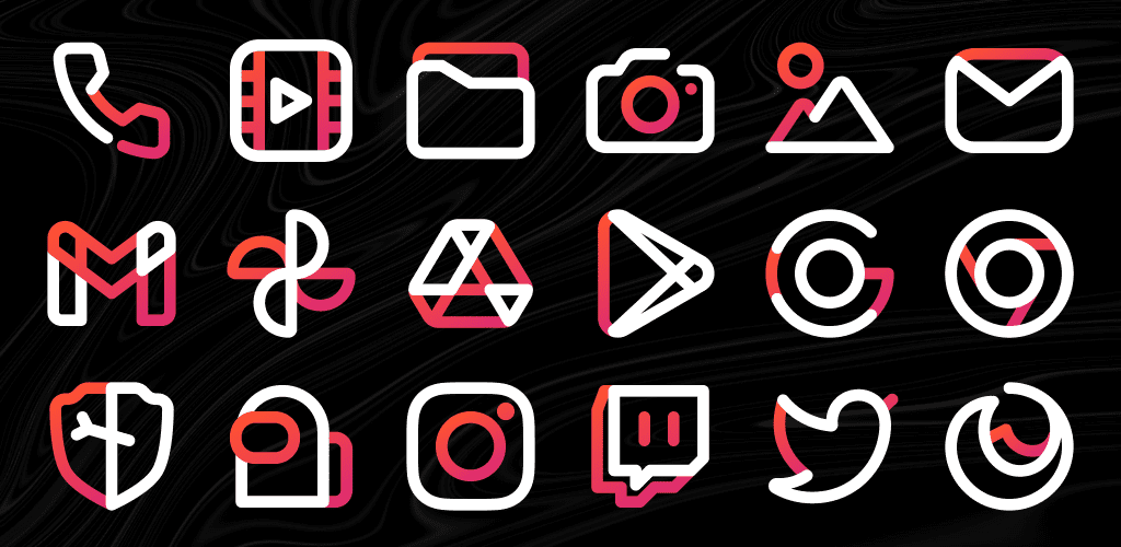 Aline Red Icon Pack