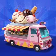 food truck chef cooking game logo