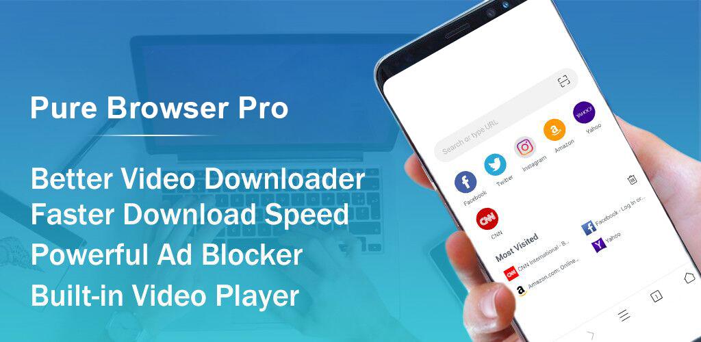 Pure Browser Pro-Ad Blocker,Video Download,Player