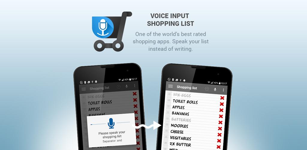 Shopping list voice input PRO