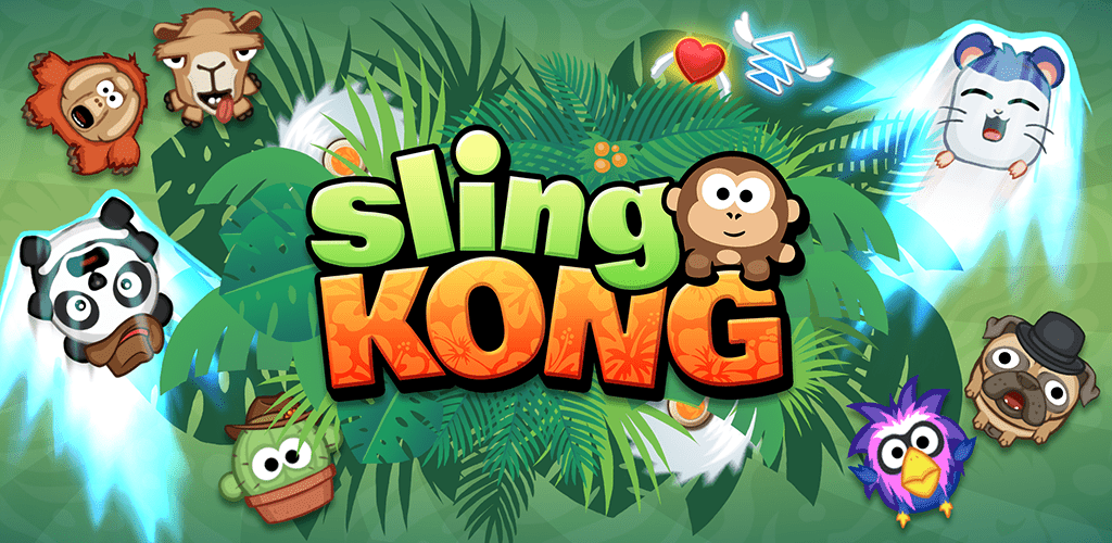 Download Sling Kong - an exciting and popular game "Throwing Monkeys" Android + Mod
