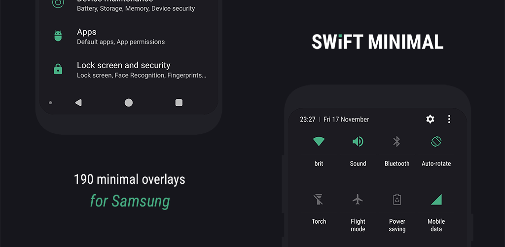 Swift Minimal for Samsung - Substratum Theme