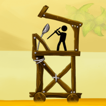 the catapult stick man throw logo